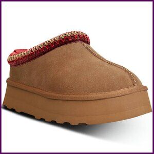 Women's Platform Slipper Boots Fleece Lined Suede Indoor Outdoor